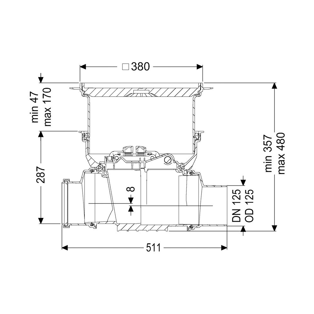 Kessel Reinigungsrohr Staufix DN 125 Bodenplatte, befliesbar... KESSEL-700125.10X 4026092075937 (Abb. 2)