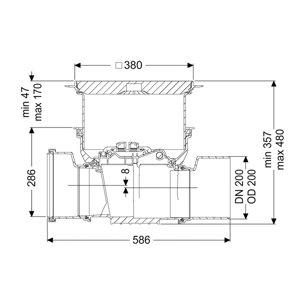 Kessel Reinigungsrohr Staufix DN 200 Bodenplatte, Schwarz... KESSEL-700200.10S 4026092075982 (Abb. 2)