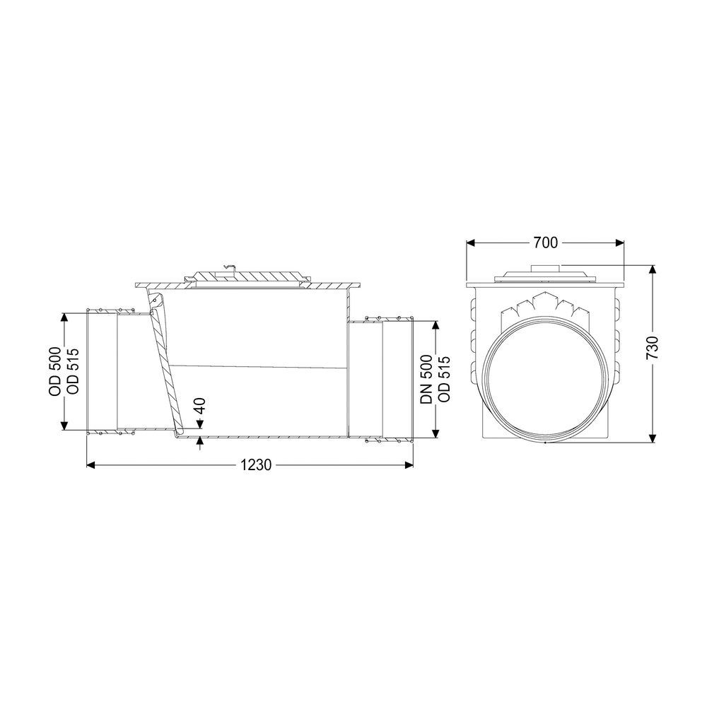 Kessel Rückstauverschluss Multitube DN 500, 1 Klappe... KESSEL-71500 4026092011638 (Abb. 2)