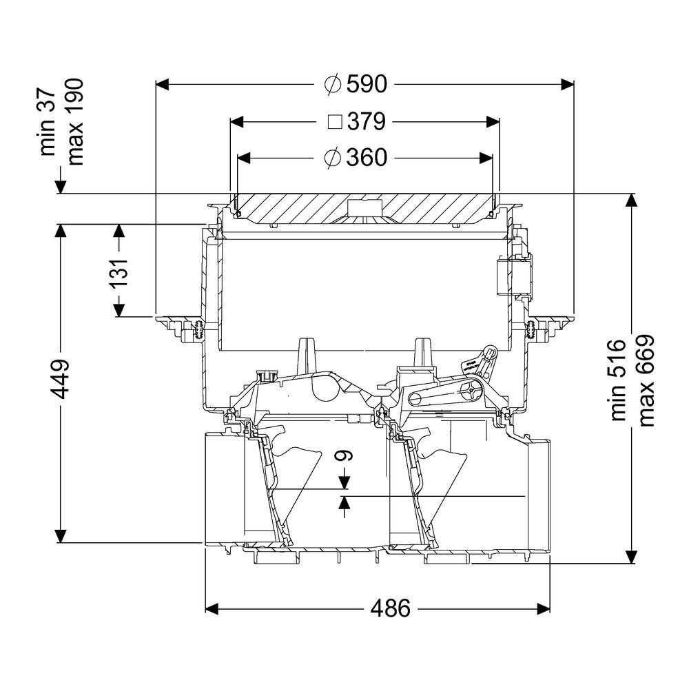 Kessel Staufix Rückstauverschluss SWA Typ 2, Bodenplatte Schwarz... KESSEL-73000.10S 4026092053843 (Abb. 3)