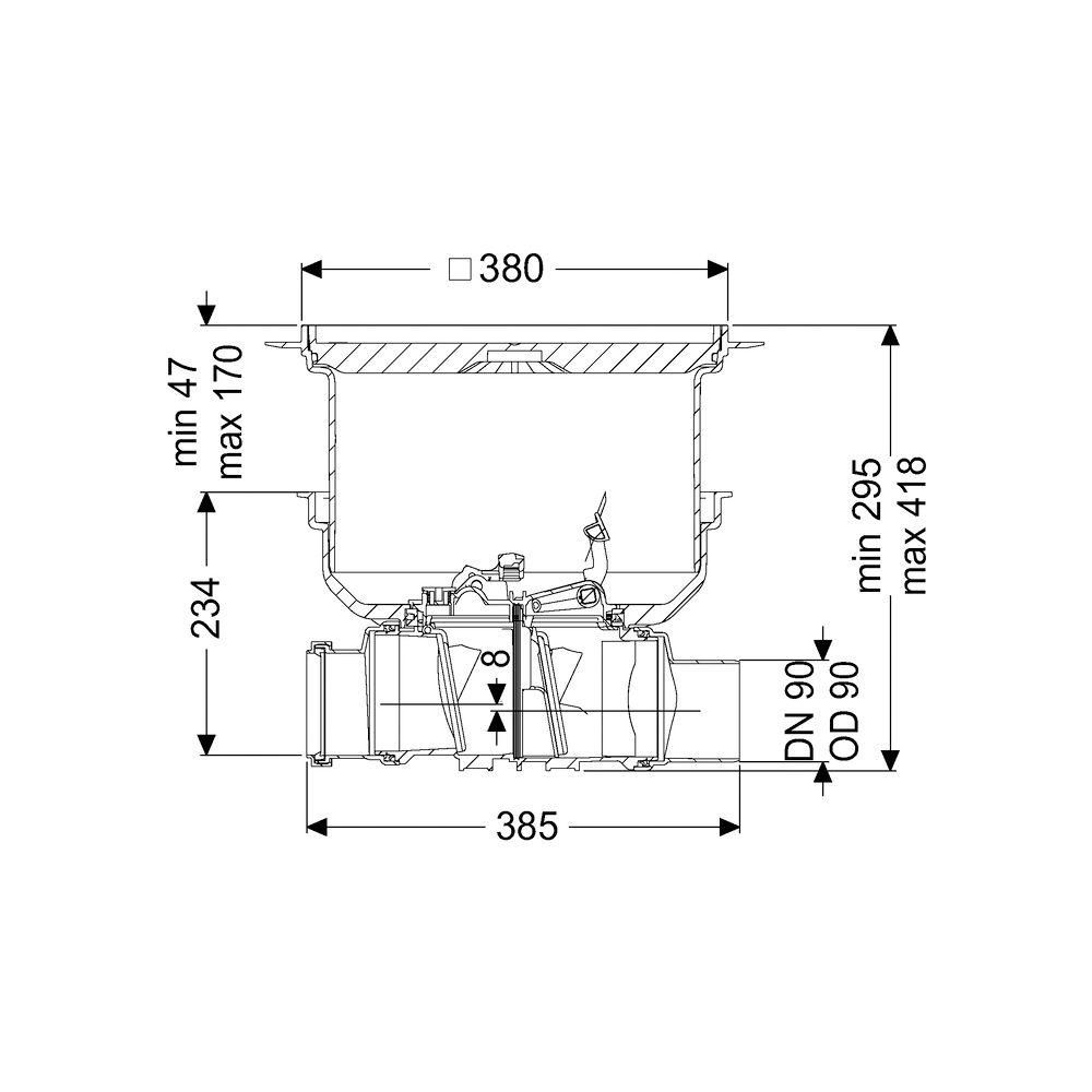 Kessel Rückstauverschluss Staufix DN 90 Bodenplatte Typ 2 R, befliesbar... KESSEL-730090.10XR 4026092076330 (Abb. 2)