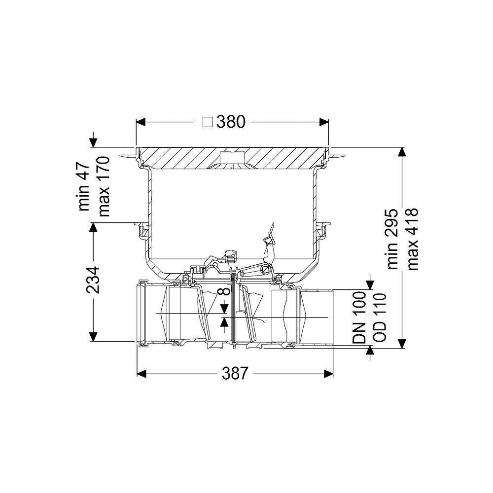 Kessel Rückstauverschluss Staufix DN 100 Bodenplatte Typ 2 R, Schwarz... KESSEL-730100.10SR 4026092076378 (Abb. 2)