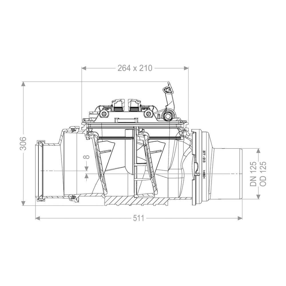 Kessel Rückstauverschluss Staufix DN 125 Typ 2, freiliegend... KESSEL-730125 4026092076415 (Abb. 2)