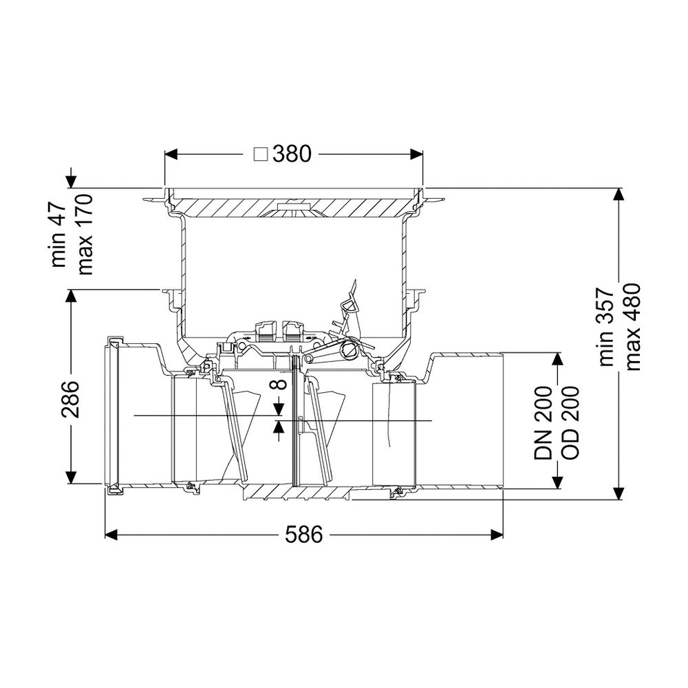 Kessel Rückstauverschluss Staufix DN 200 Bodenplatte Typ 2, befliesbar... KESSEL-730200.10X 4026092076569 (Abb. 2)