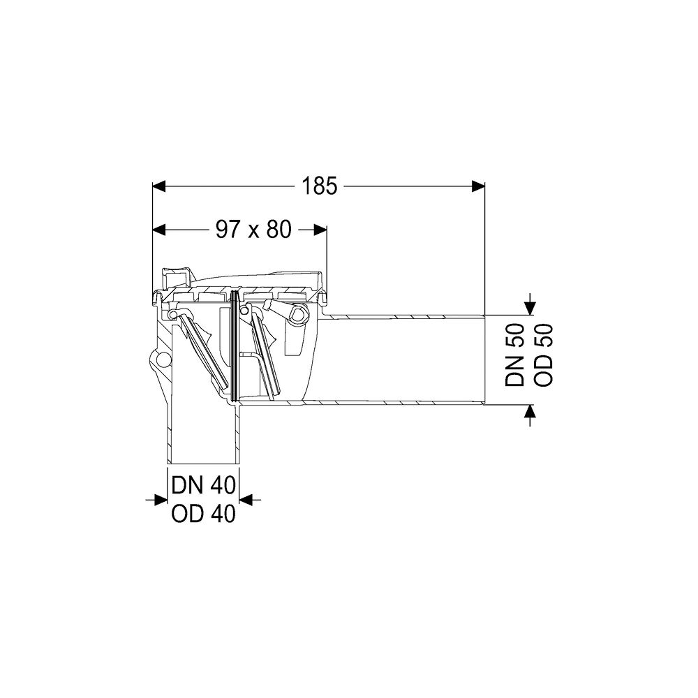 Kessel Rückstauverschluss Staufix Siphon DN 50 Waschtisch Typ 5... KESSEL-73051 4026092027400 (Abb. 2)