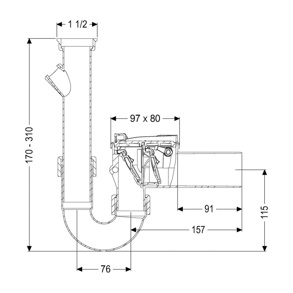 Kessel Rückstauverschluss Staufix Siphon DN 50 Waschmaschine Typ 5... KESSEL-73052 4026092027615 (Abb. 2)