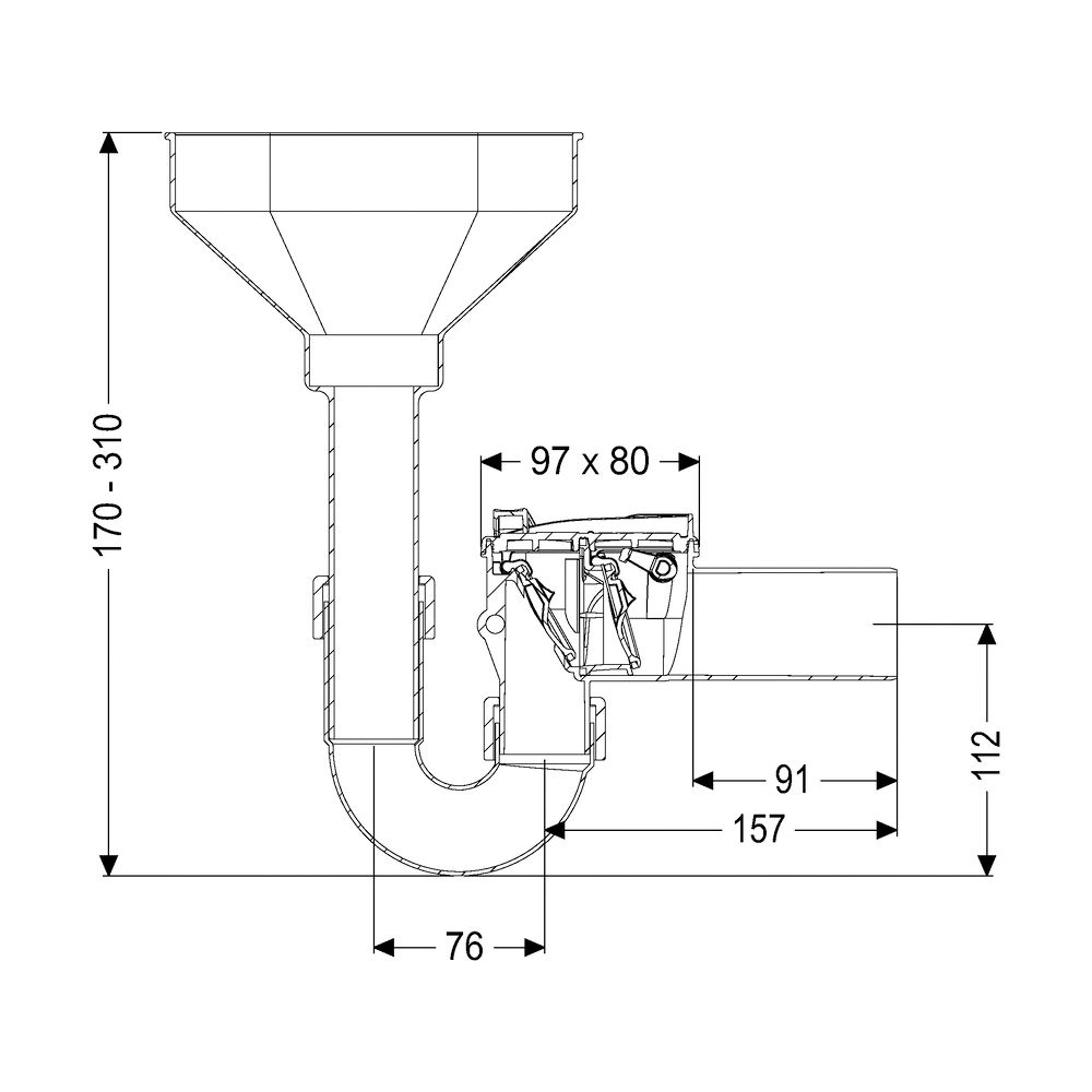 Kessel Rückstauverschluss Staufix Siphon DN 50 Einlauftrichter Typ 5... KESSEL-73053 4026092027622 (Abb. 2)
