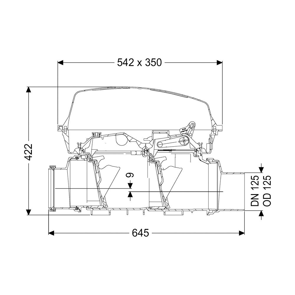 Kessel Rückstauverschluss Staufix SWA DN 125, freiliegend... KESSEL-73125.10 4026092003930 (Abb. 2)