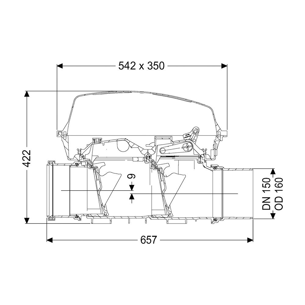 Kessel Rückstauverschluss Staufix SWA DN 150, freiliegend... KESSEL-73150.10 4026092003961 (Abb. 2)