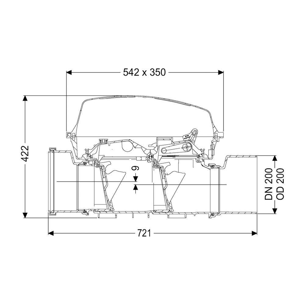 Kessel Rückstauverschluss Staufix SWA DN 200, freiliegend... KESSEL-73200.10 4026092046715 (Abb. 2)