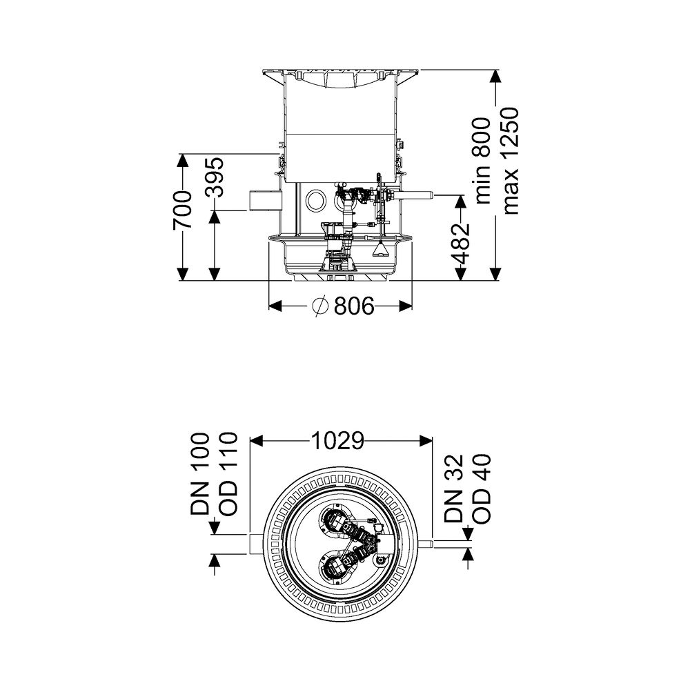 Kessel Pumpstation Aquapump Medium Duo GTF 600, 800-1250mm, Klasse B... KESSEL-824811B 4026092045152 (Abb. 2)