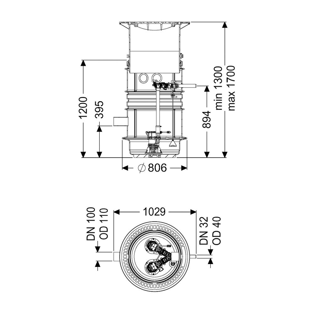 Kessel Pumpstation Aquapump Medium Duo GTF 600, 1300-1750mm, Klasse B... KESSEL-824821B 4026092045176 (Abb. 2)