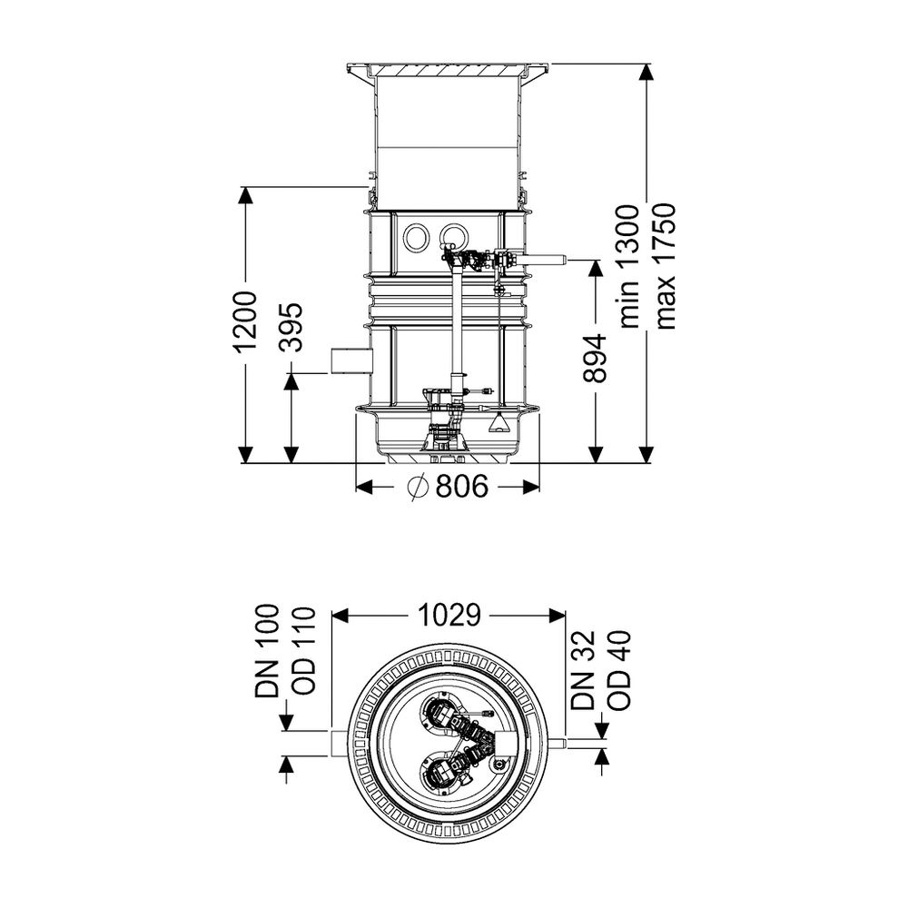 Kessel Pumpstation Aquapump Medium Duo GTF 600, 1300-1750mm, Klasse D... KESSEL-824821D 4026092045183 (Abb. 2)