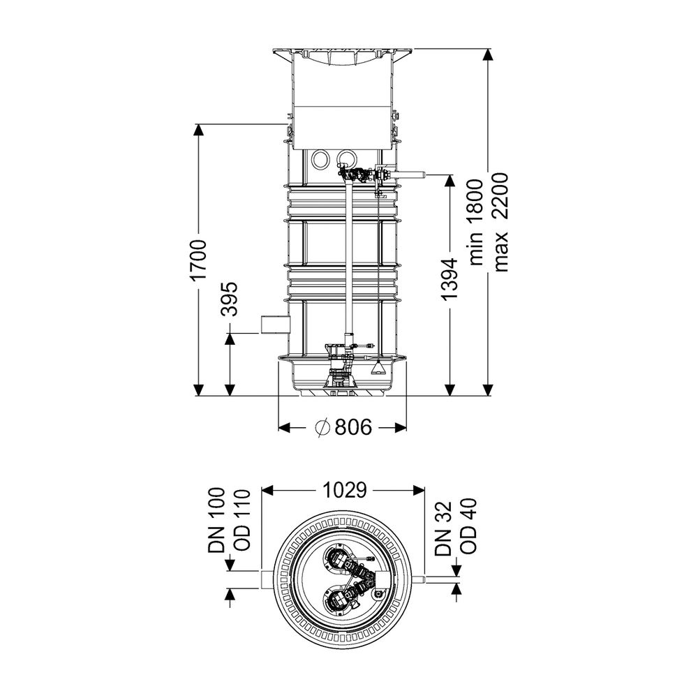 Kessel Pumpstation Aquapump Medium Duo GTF 600, 1800-2250mm, Klasse B... KESSEL-824831B 4026092045190 (Abb. 2)