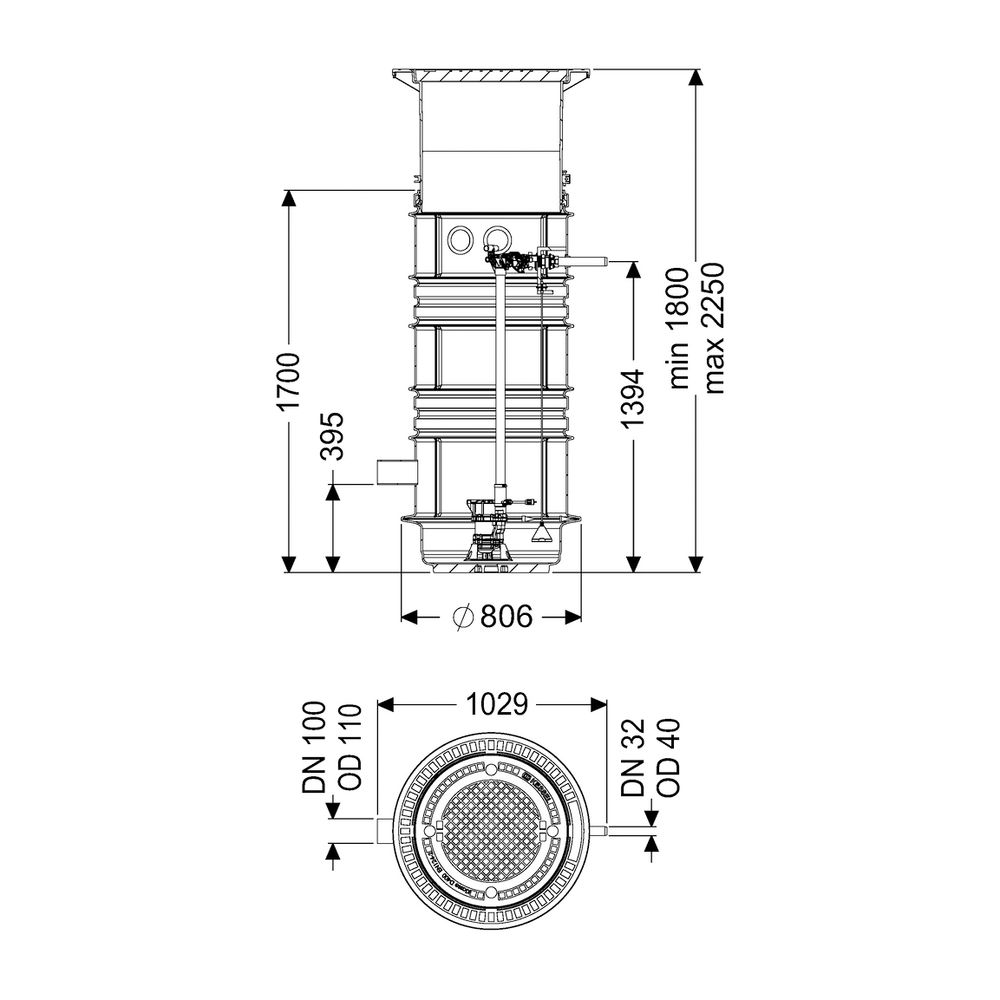 Kessel Pumpstation Aquapump Medium Duo GTF 600, 1800-2250mm, Klasse D... KESSEL-824831D 4026092045206 (Abb. 2)