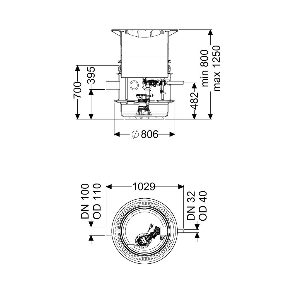 Kessel Pumpstation Aquapump Medium Mono GTF 600, 800-1250mm, Klasse B... KESSEL-825810B 4026092045213 (Abb. 2)