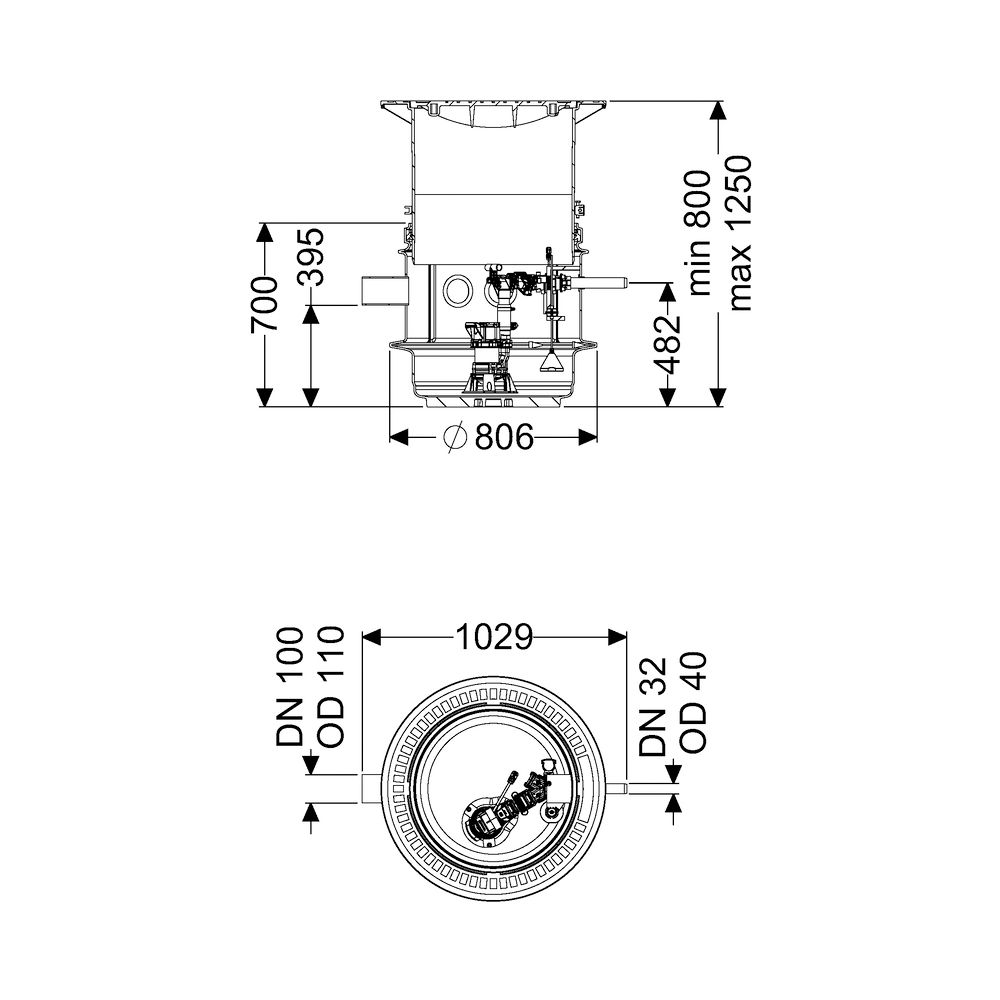 Kessel Pumpstation Aquapump Medium Tronic GTF 600, 800-1250mm, Klasse B... KESSEL-825811B 4026092045237 (Abb. 2)