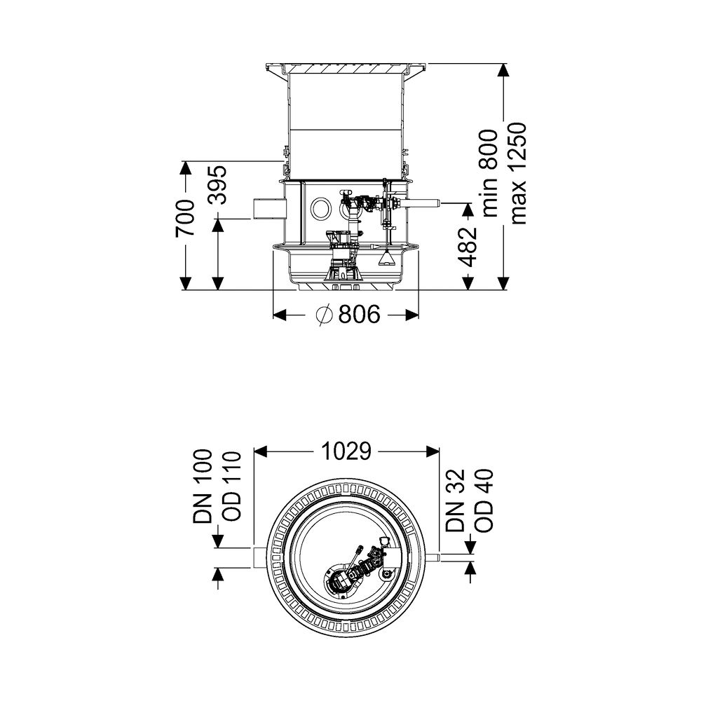 Kessel Pumpstation Aquapump Medium Tronic GTF 600, 800-1250mm, Klasse D... KESSEL-825811D 4026092045244 (Abb. 2)