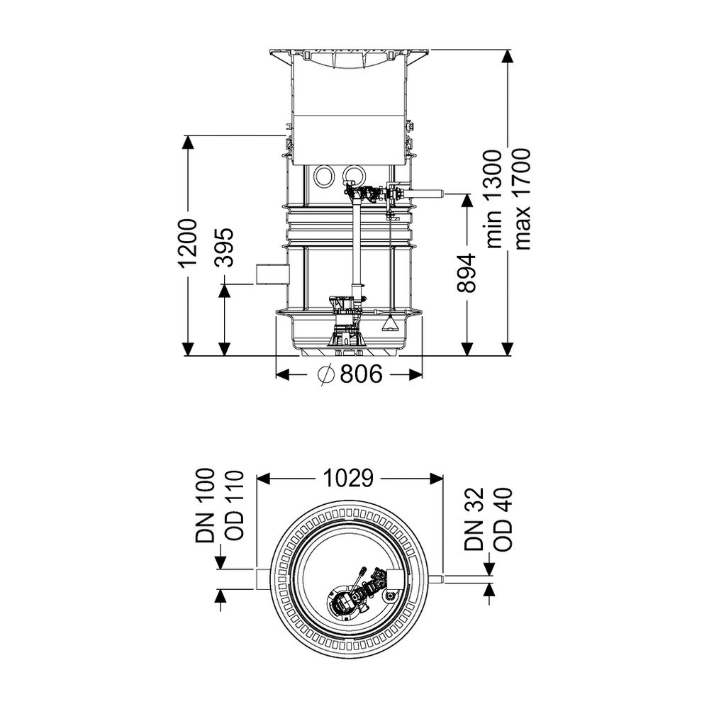 Kessel Pumpstation Aquapump Medium Tronic GTF 600, 1300-1750mm, Klasse B... KESSEL-825821B 4026092045275 (Abb. 2)