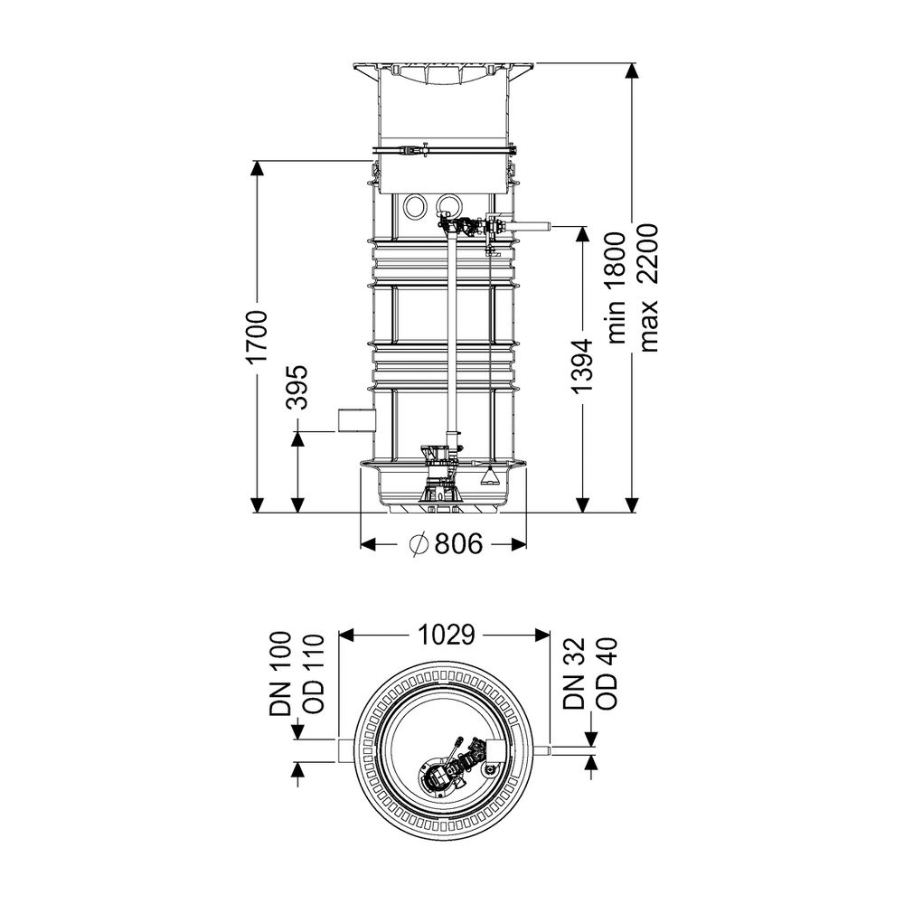 Kessel Pumpstation Aquapump Medium Tronic GTF 600, 1800-2250mm, Klasse B... KESSEL-825831B 4026092045312 (Abb. 2)