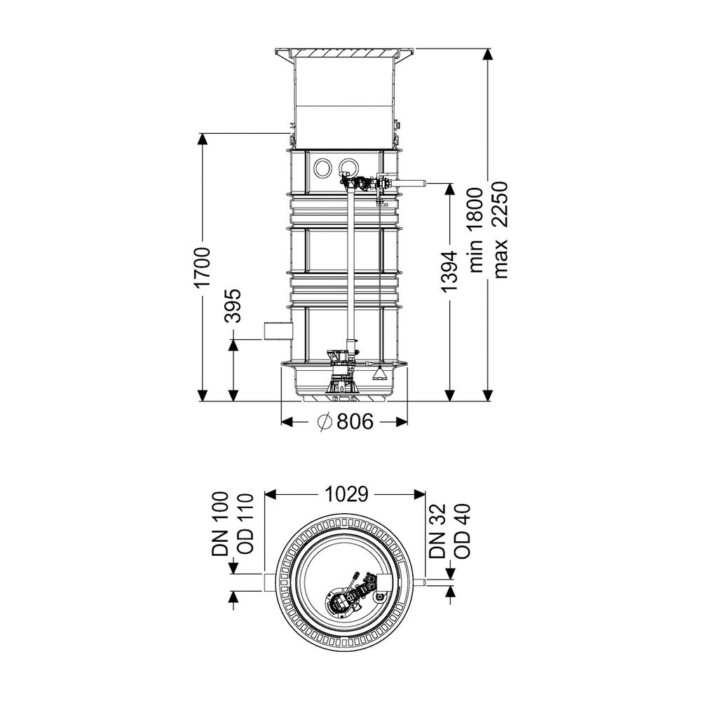 Kessel Pumpstation Aquapump Medium Tronic GTF 600, 1800-2250mm, Klasse D... KESSEL-825831D 4026092045329 (Abb. 2)