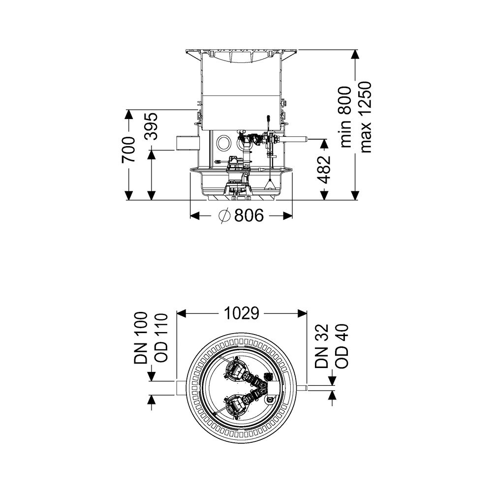 Kessel Pumpstation Aquapump Medium Duo GTF 1200, 800-1250mm, Klasse B... KESSEL-826811B 4026092045336 (Abb. 2)