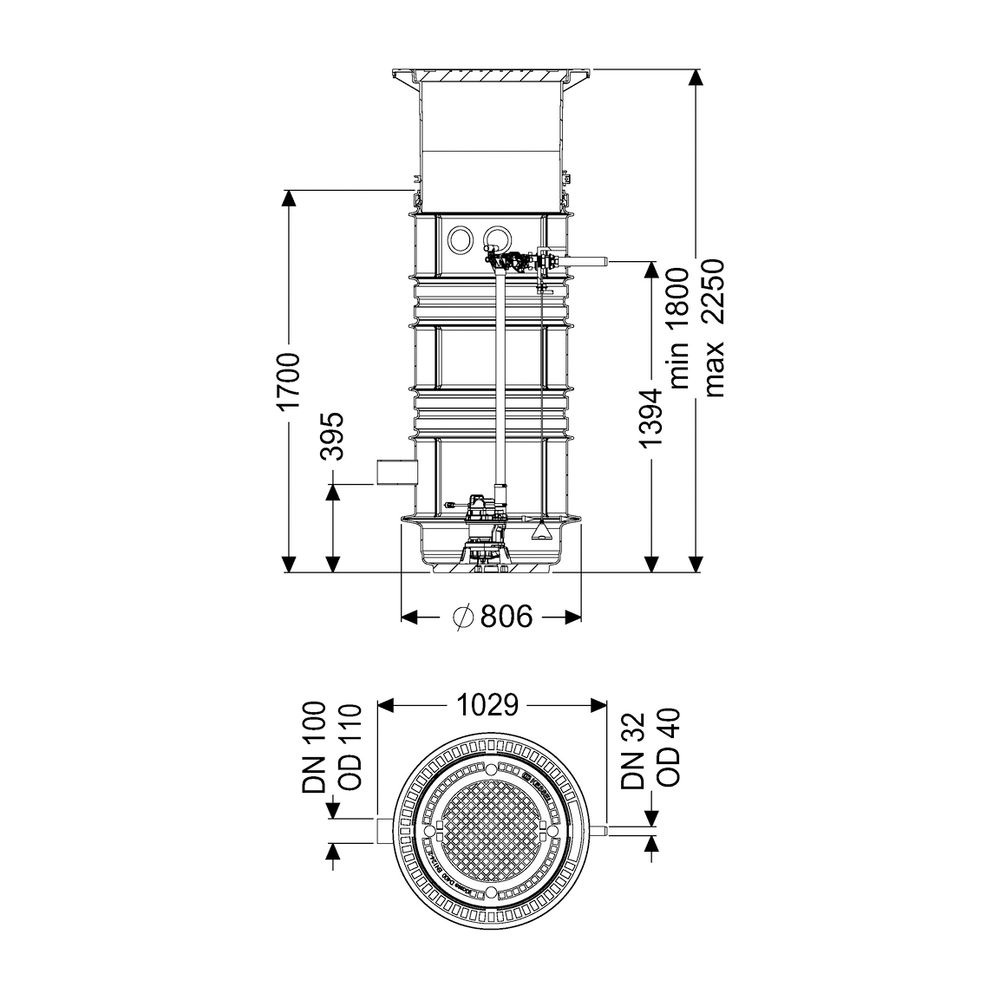 Kessel Pumpstation Aquapump Medium Duo GTF 1200, 1800-2250mm, Klasse D... KESSEL-826831D 4026092045688 (Abb. 2)