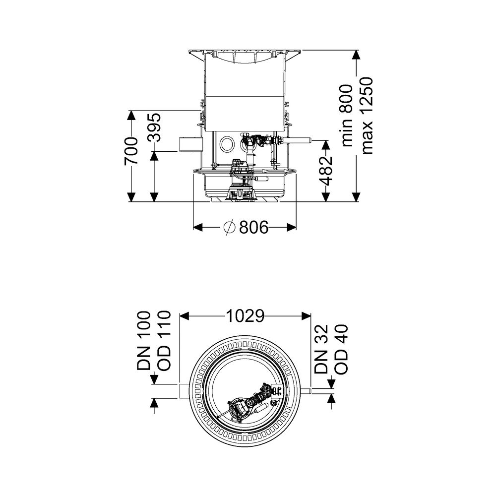 Kessel Pumpstation Aquapump Medium Mono GTF 1200, 800-1250mm, Klasse B... KESSEL-827810B 4026092045695 (Abb. 2)