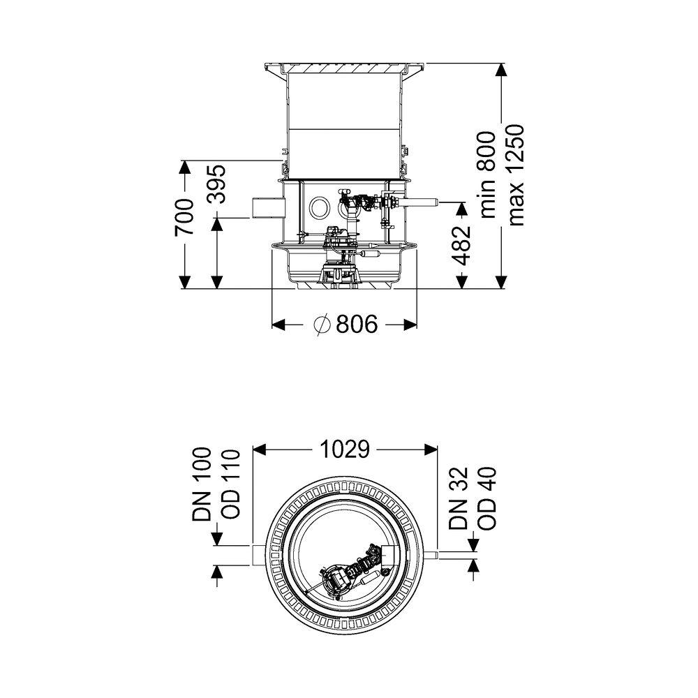 Kessel Pumpstation Aquapump Medium Mono GTF 1200, 800-1250mm, Klasse D... KESSEL-827810D 4026092045701 (Abb. 2)