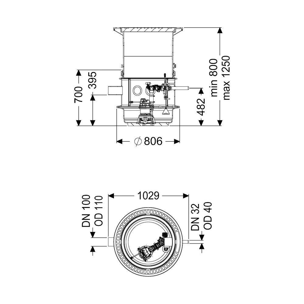 Kessel Pumpstation Aquapump Medium Tronic GTF 1200, 800-1250mm, Klasse D... KESSEL-827811D 4026092045725 (Abb. 2)