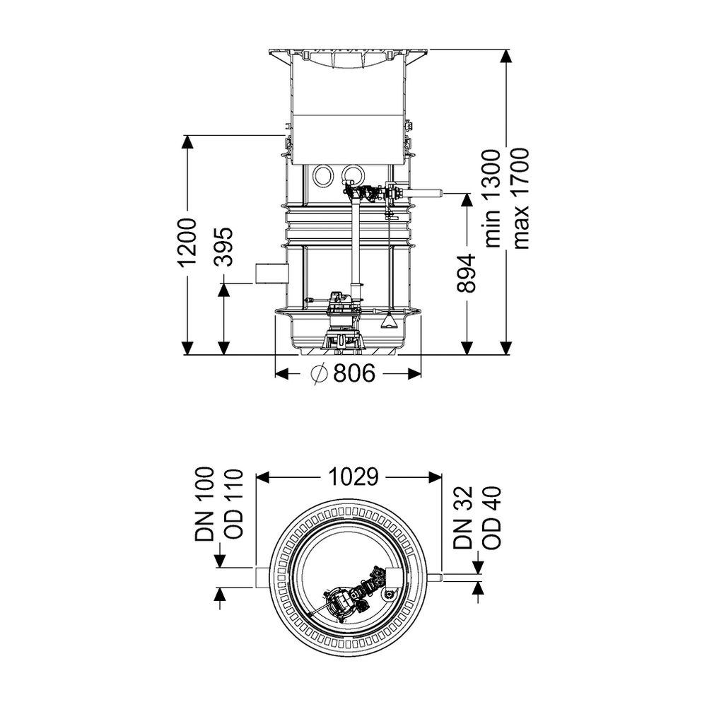 Kessel Pumpstation Aquapump Medium Tronic GTF 1200, 1300-1750mm, Klasse B... KESSEL-827821B 4026092045756 (Abb. 2)