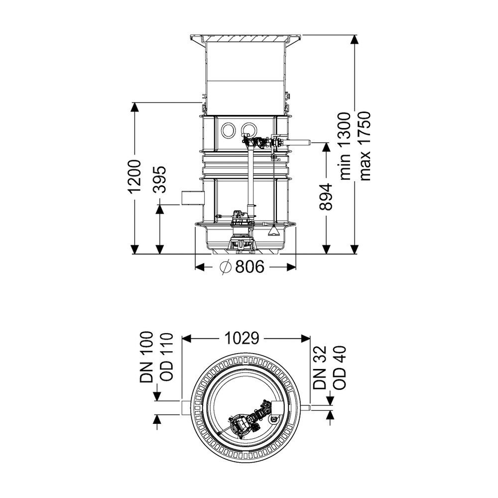 Kessel Pumpstation Aquapump Medium Tronic GTF 1200, 1300-1750mm, Klasse D... KESSEL-827821D 4026092045763 (Abb. 2)