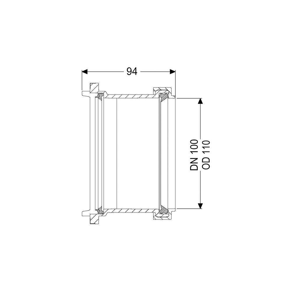 Kessel Muffe für DN 100, Kunststoff Schwarz, 830101... KESSEL-830101 4026092076910 (Abb. 2)