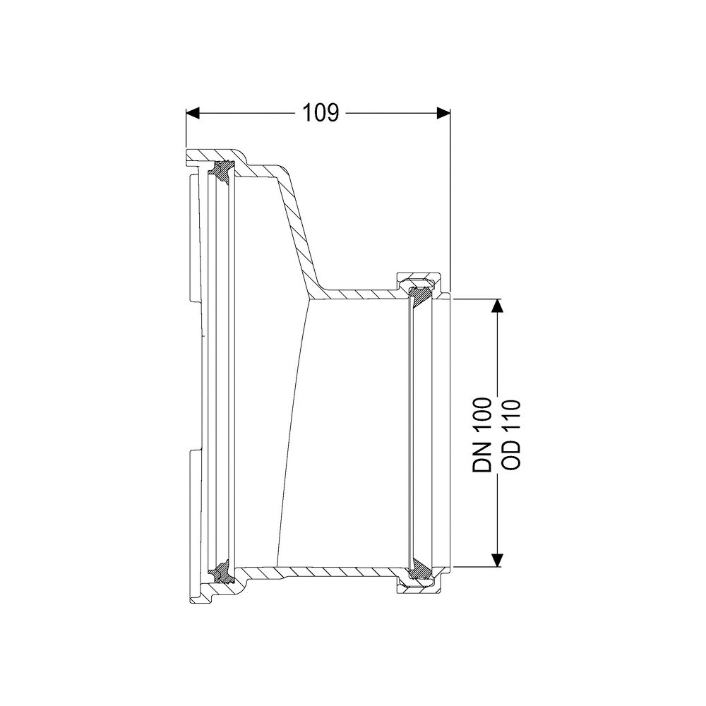 Kessel Muffe DN 100 mit Dichtung... KESSEL-83085 4026092048375 (Abb. 2)