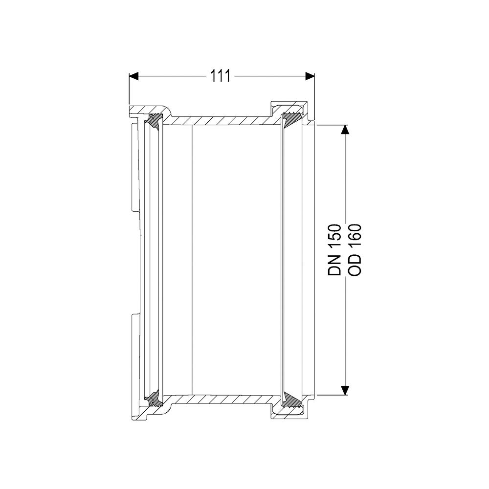 Kessel Muffe DN 150 mit Dichtung... KESSEL-83087 4026092048399 (Abb. 2)