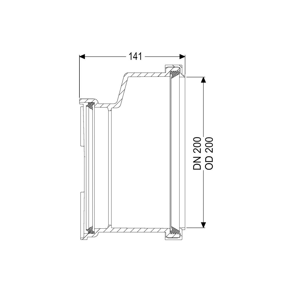 Kessel Muffe DN 200 mit Dichtung... KESSEL-83088 4026092048405 (Abb. 2)