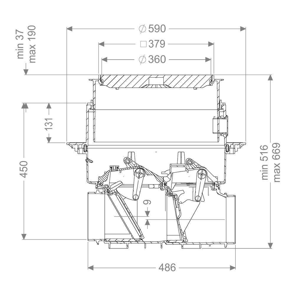 Kessel Rohbaukit Staufix FKA, 516-669mm, Kunststoff, Schwarz... KESSEL-84000S-RBK 4026092097106 (Abb. 2)