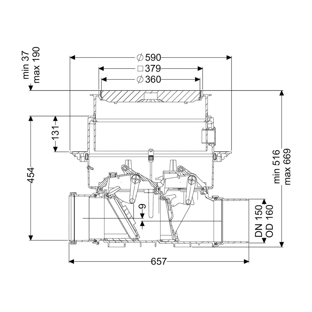 Kessel Rückstauautomat Staufix FKA DN 150 Bodenplatte, Schwarz... KESSEL-84150S 4026092046425 (Abb. 2)