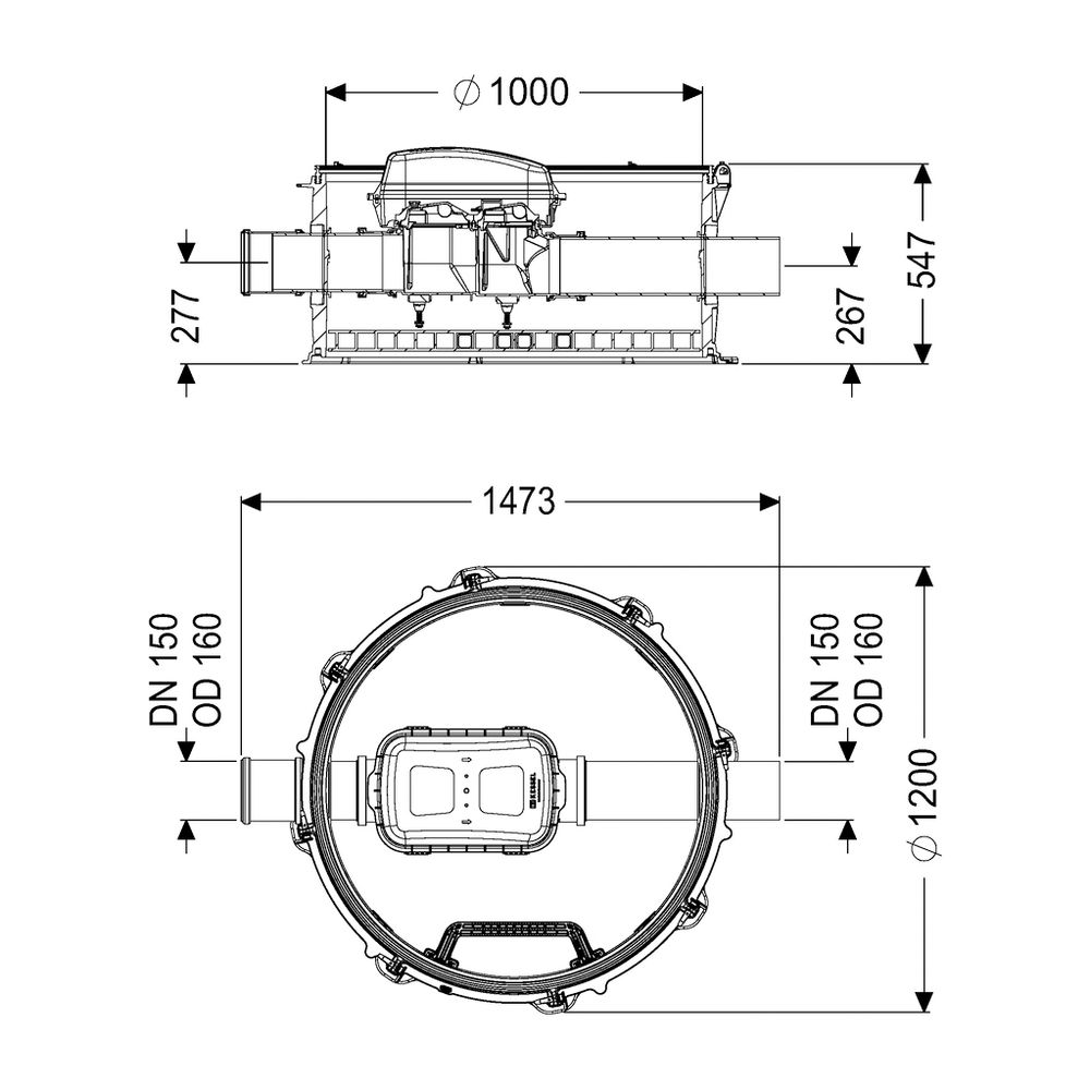 Kessel Rückstau-Technikmodul Controlfix DN 150 mit geschlossenem Durchgangsgerinne... KESSEL-851501 4026092079393 (Abb. 2)