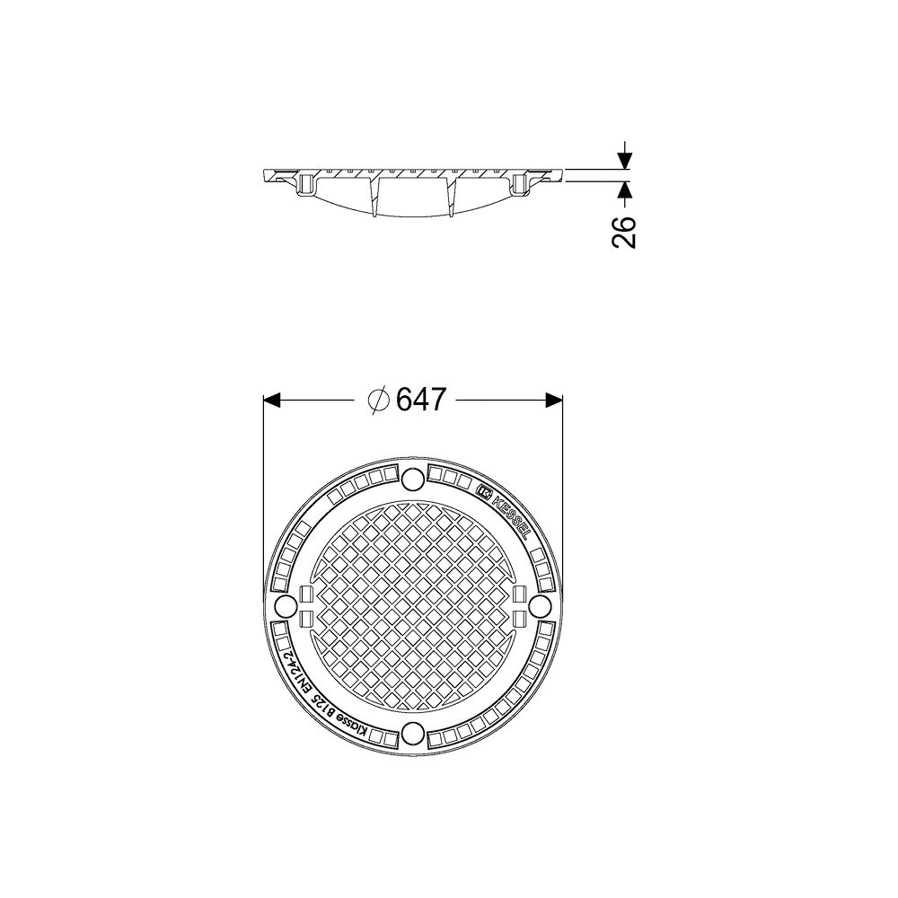 Kessel Abdeckplatte Klasse B mit Betonfüllung, Grauguss... KESSEL-860131 4026092007440 (Abb. 2)