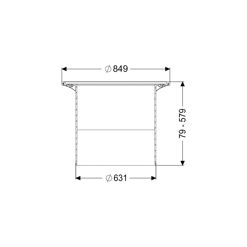 Kessel Aufsatzstück LW 600, 79-579mm, für Abdeckungen aus Betonguss, Kunststoff, Schwarz... KESSEL-860154 4026092102503 (Abb. 2)