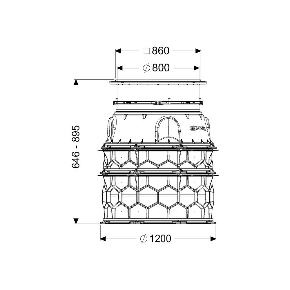 Kessel Schachtmodul LW 1000, 646-895mm, A 15, PE-HD, Schwarz... KESSEL-8740010 4026092065259 (Abb. 2)
