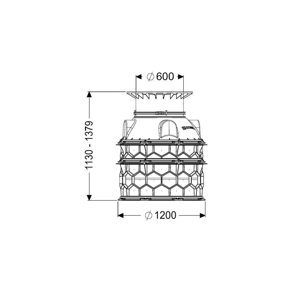 Kessel Schachtmodul LW 1000 Bodenplatte Zugang LW 600, 1130-1379mm, Klasse A/B... KESSEL-8740018 4026092065334 (Abb. 2)