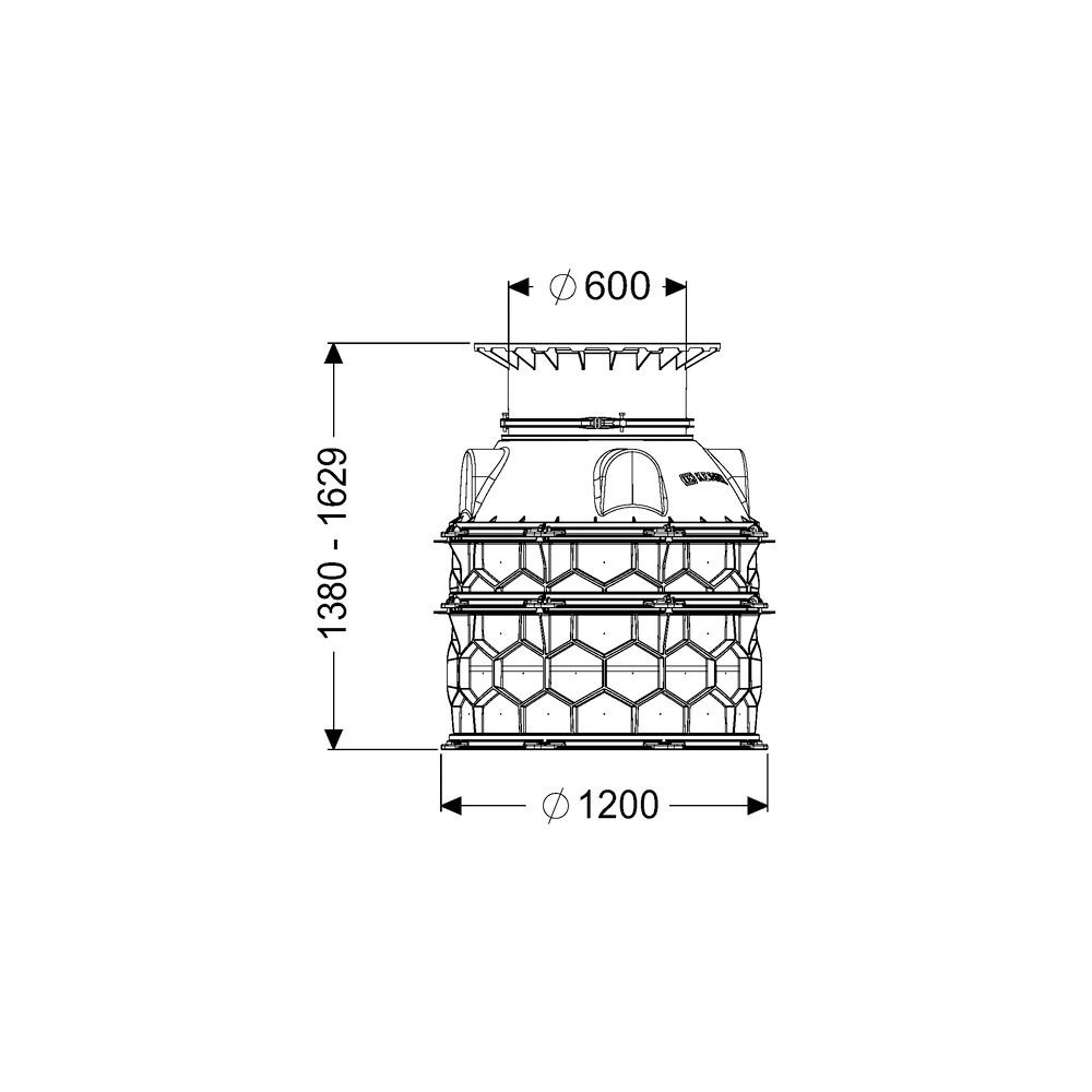 Kessel Schachtmodul LW 1000 Bodenplatte Zugang LW 600, 1380-1629mm, Klasse A/B... KESSEL-8740024 4026092065396 (Abb. 2)