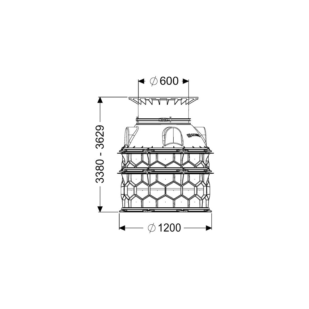 Kessel Schachtmodul LW 1000, 3.380-3.629mm, B 125, PE-HD, Schwarz... KESSEL-8740072 4026092065877 (Abb. 2)
