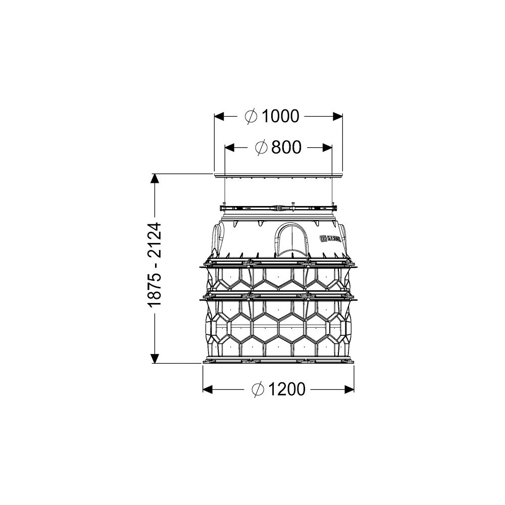 Kessel Schachtmodul LW 1000 Bodenplatte Zugang LW 800, 1875-2124mm, Klasse K3... KESSEL-8740128 4026092071649 (Abb. 2)