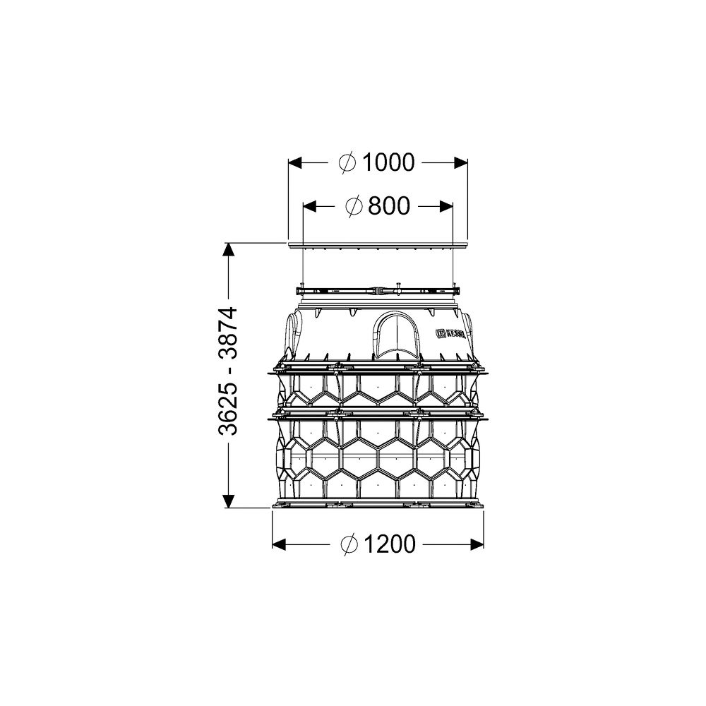 Kessel Schachtmodul, 3.625-3.874mm, Klasse K 3, PE-HD, Schwarz... KESSEL-8740135 4026092077092 (Abb. 2)