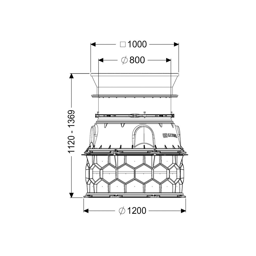 Kessel Schachtmodul LW 1000 Bodenplatte Zugang LW 800, 1120-1369mm, Klasse B... KESSEL-8740143 4026092070093 (Abb. 2)