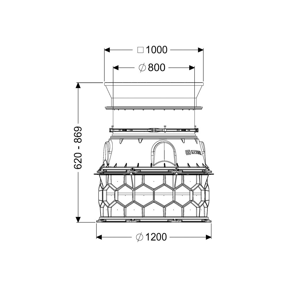 Kessel Schachtmodul LW 1000 Bodenplatte Zugang LW 800, 620-869mm, Klasse D... KESSEL-8740158 4026092070246 (Abb. 2)