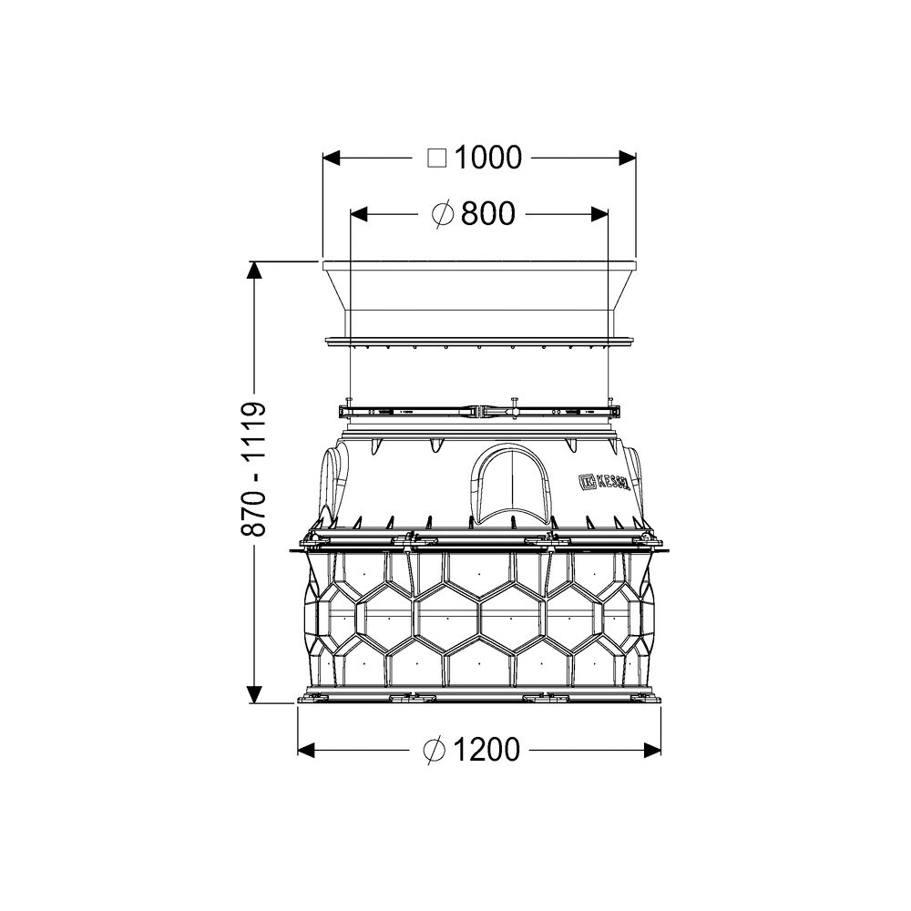 Kessel Schachtmodul LW 1000 Bodenplatte Zugang LW 800, 870-1119mm, Klasse D... KESSEL-8740159 4026092070253 (Abb. 2)